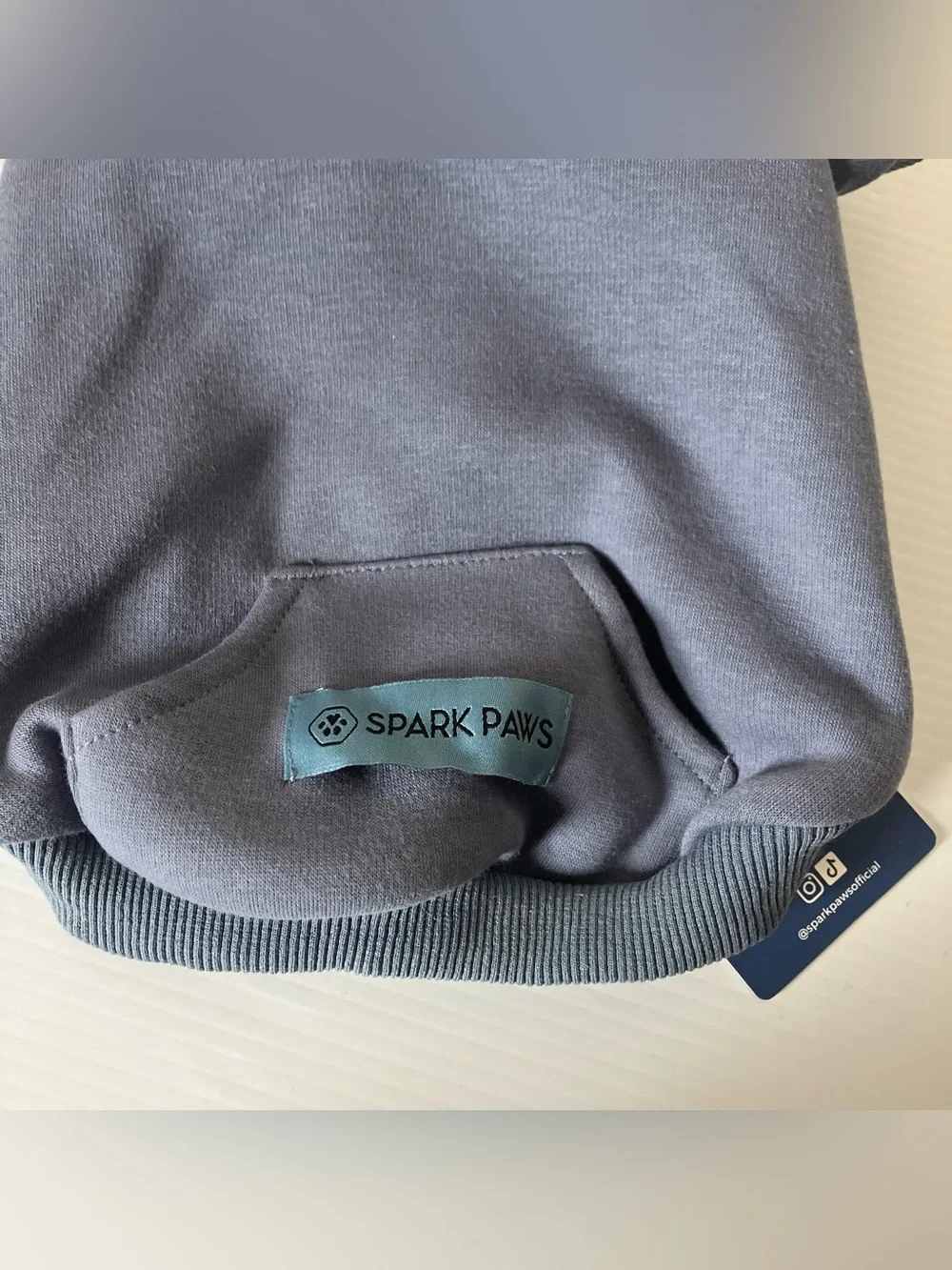 Spark Paws Dog Hoodie Blue Fleece Pet Kangaroo Pocket Cozy Sweatshirt